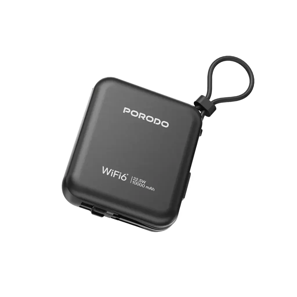 پاوربانک پرودو با ظرفیت 10000 میلی آمپر Porodo 4G LTE | WIFI 6 Pocket Router